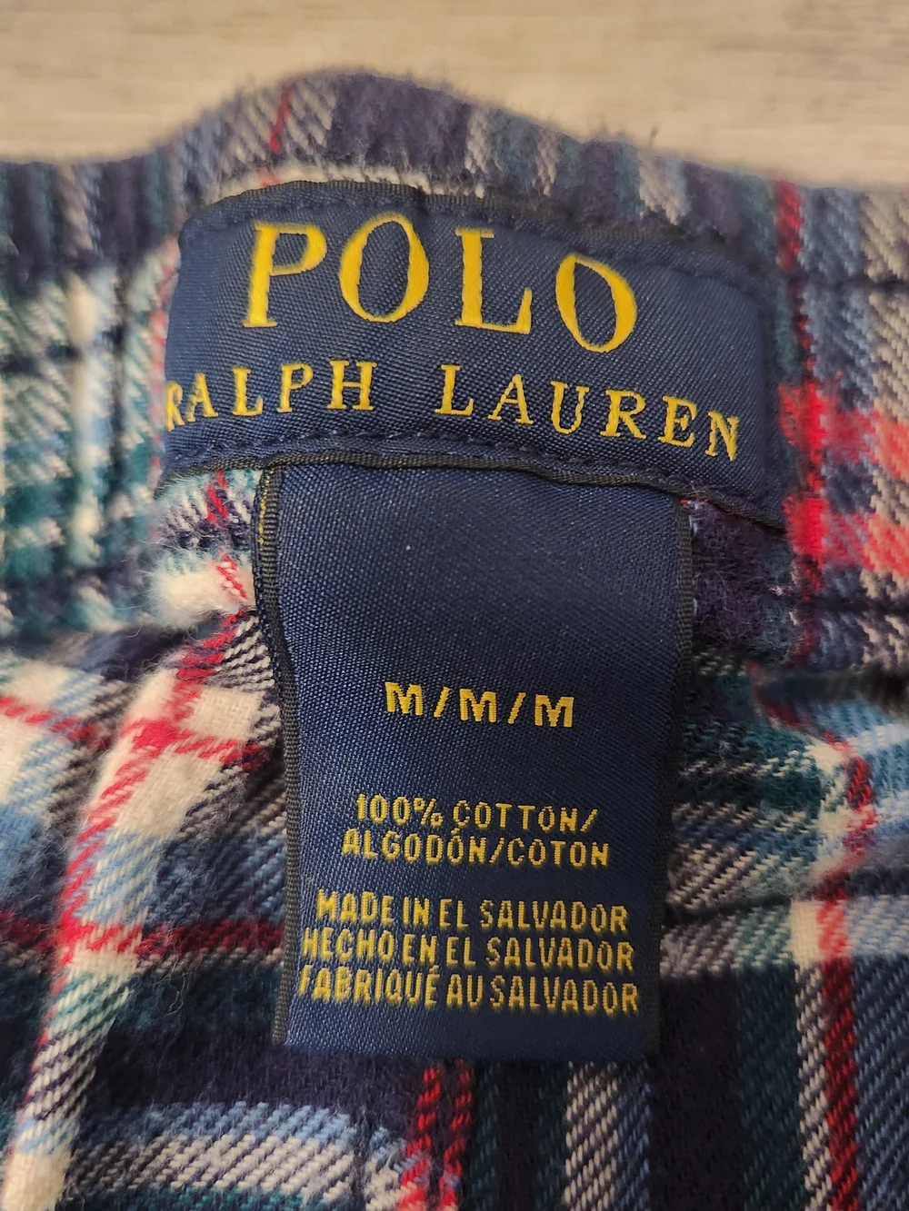 Polo Ralph Lauren Sleep Pants Mens Medium M Plaid Flannel Pajama Bottoms Cotton